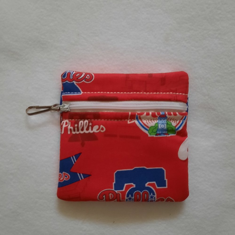 Official Licensed Phillies Fabric Lined Zippered Pouch